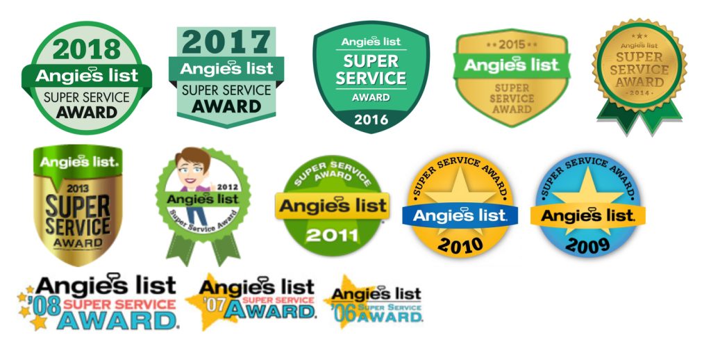 Angie's Super Service Awards, 2006-2018