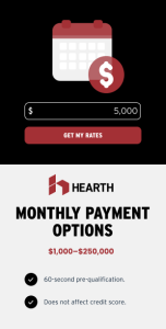 Hearth monthly payment options